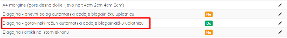 Automatska izrada uplatnica - korak 1