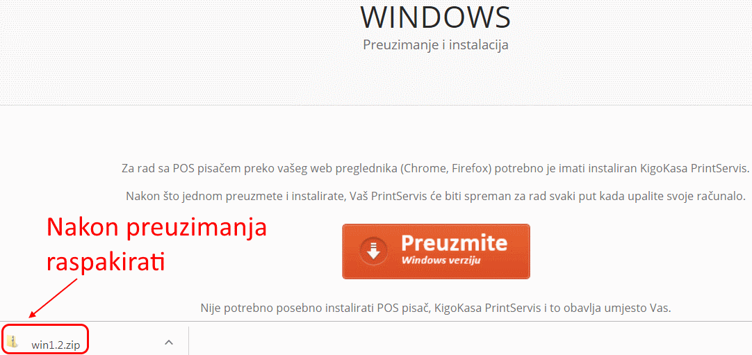 Instalacija POS printera